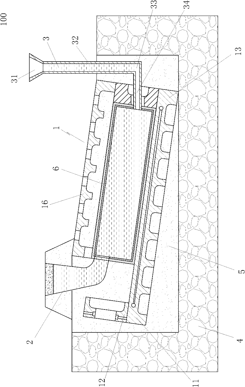 Ultra-large rectangular ingot blank sloping casting combined manufacturing device and method