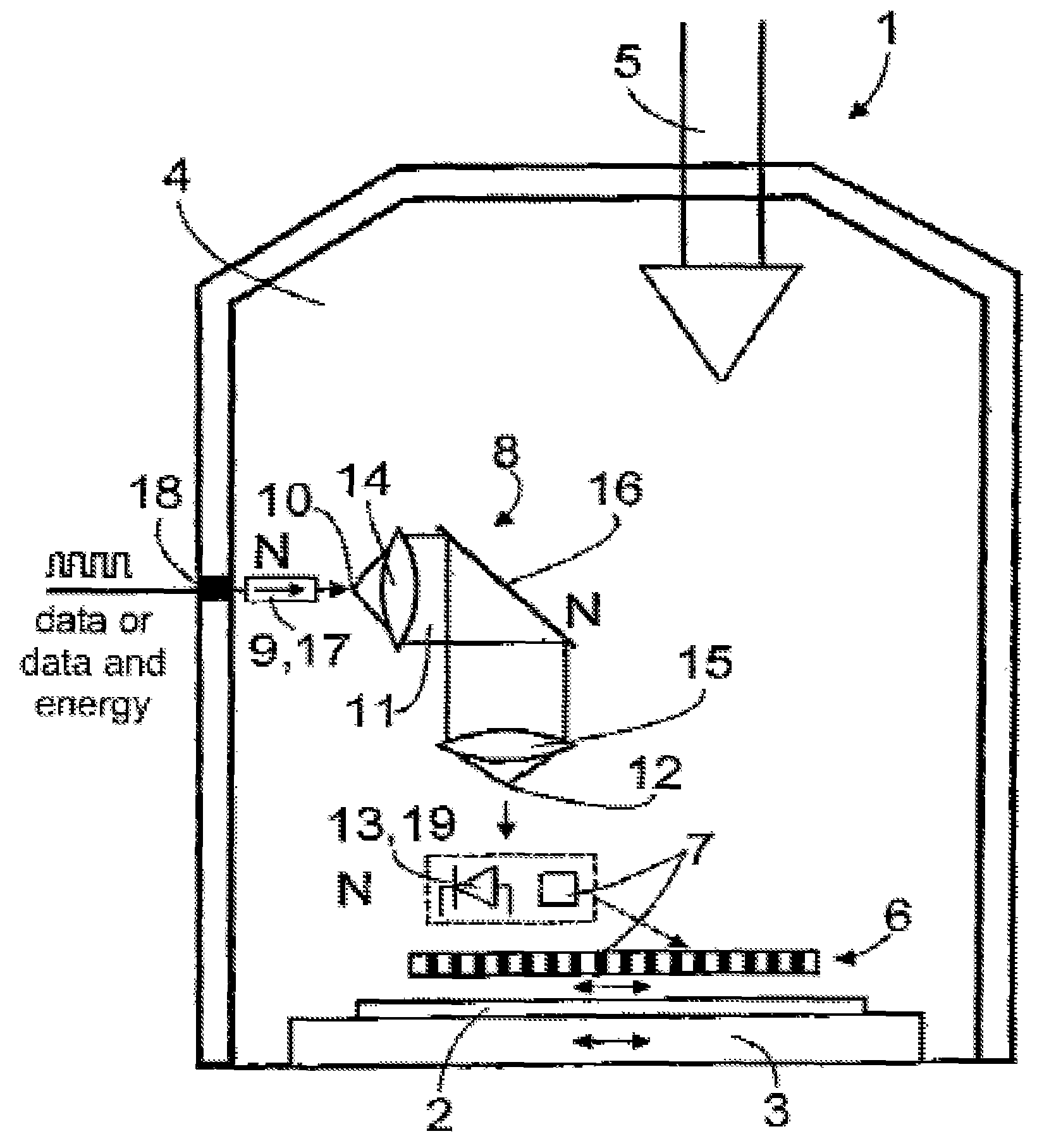 Maskless lithography system and method using optical signals