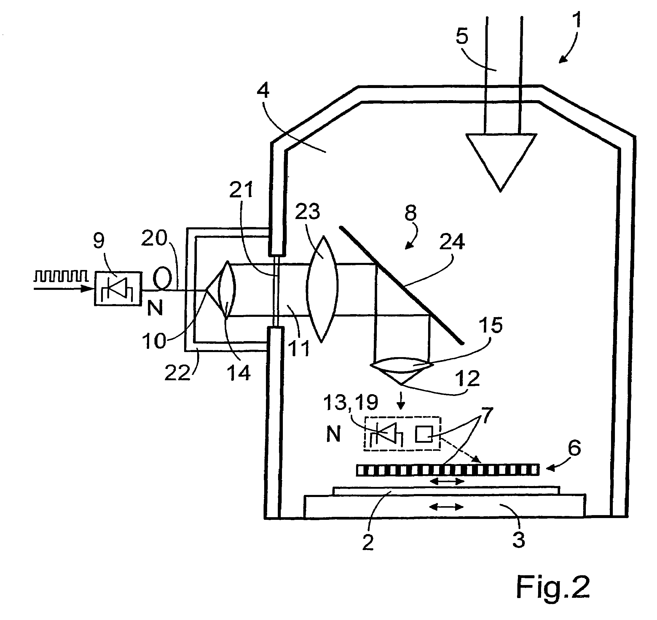 Maskless lithography system and method using optical signals