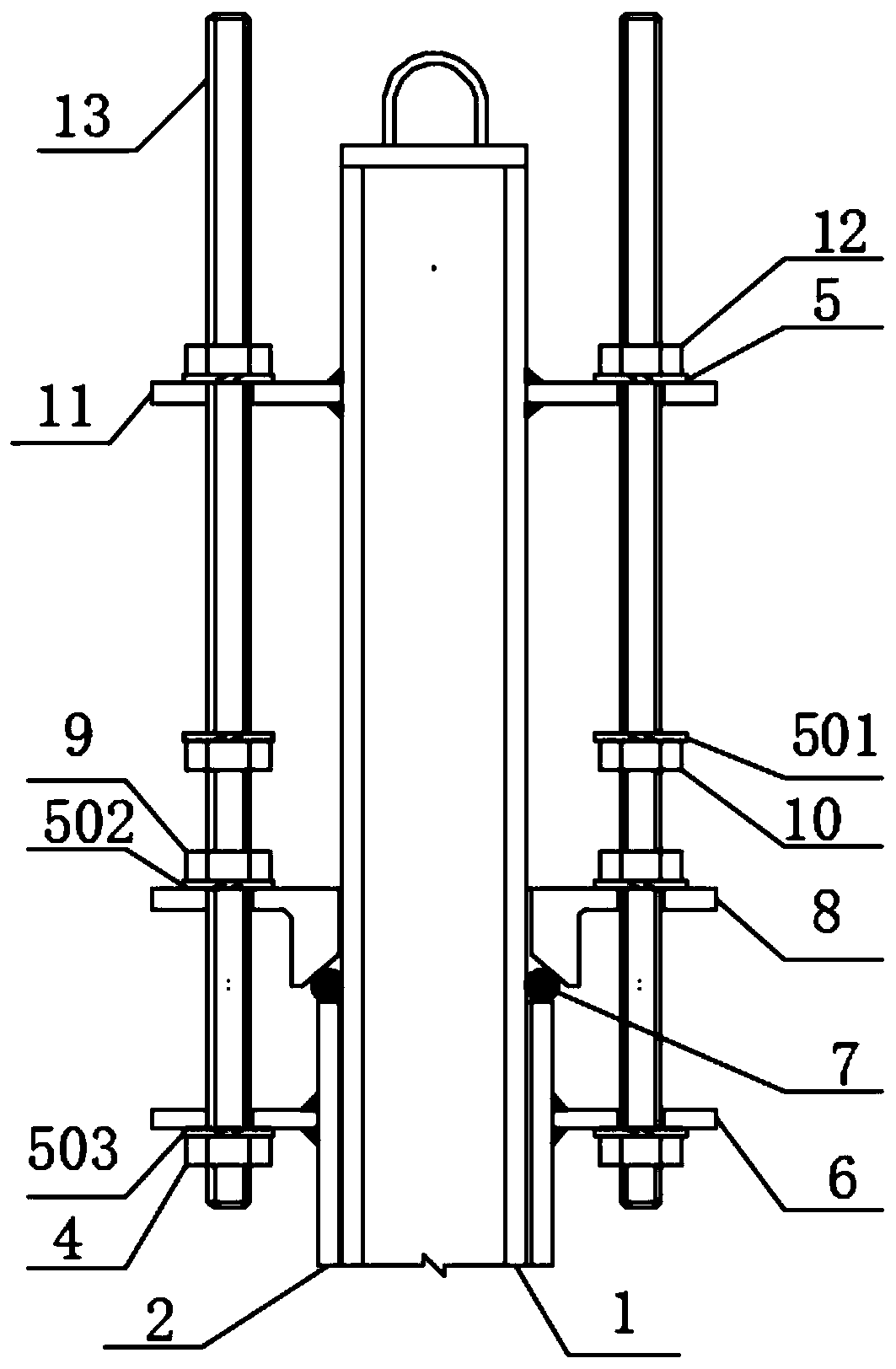 Height-adjustable floating roof pillar with wedge surface sealing structure