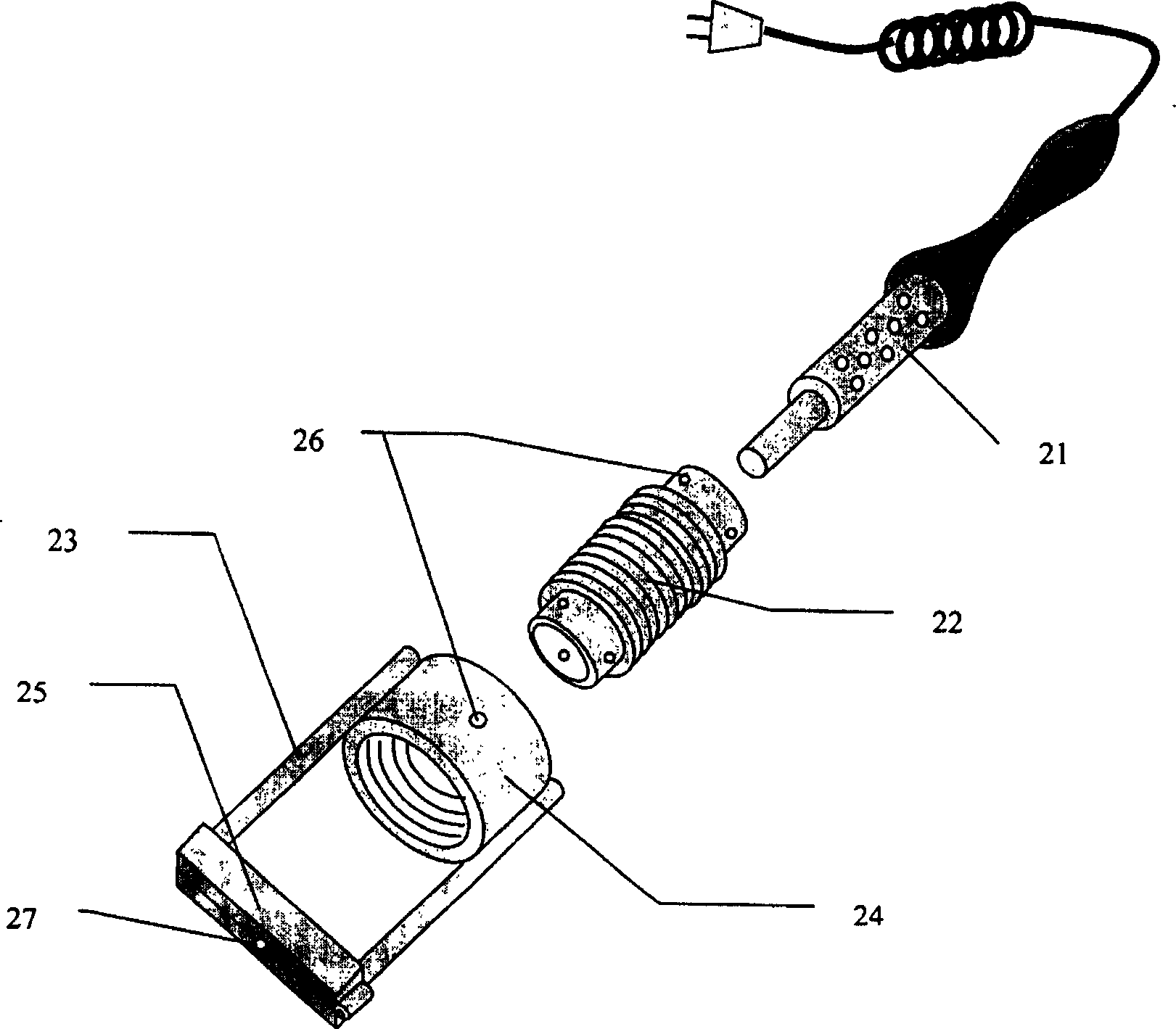 Plastic optical fibre connector and formation of optical fibre and in shape of reverse-taper lens