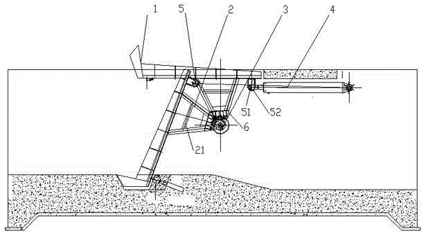 Upturning type trash rack