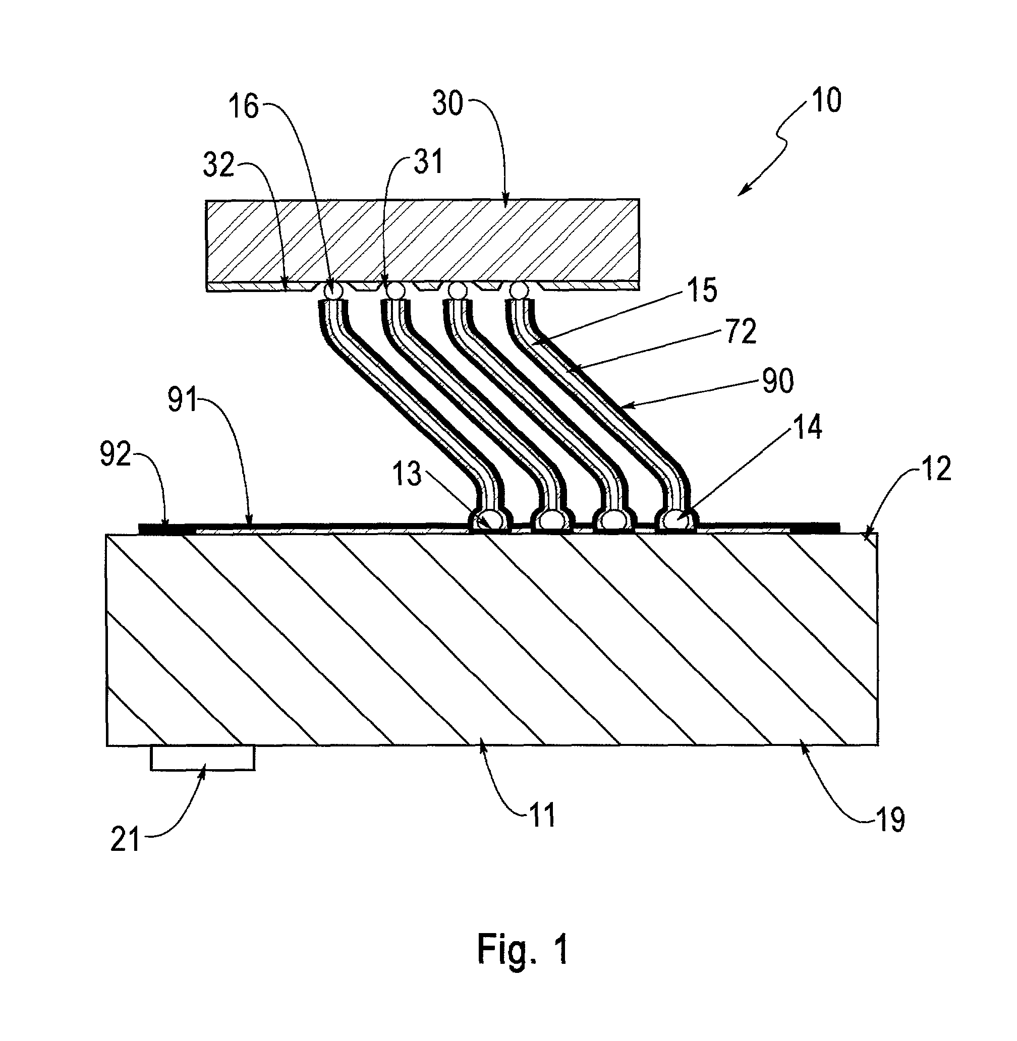 Electrodeposition method of forming a probe structure having a plurality of discrete insulated probe tips projecting from a support surface