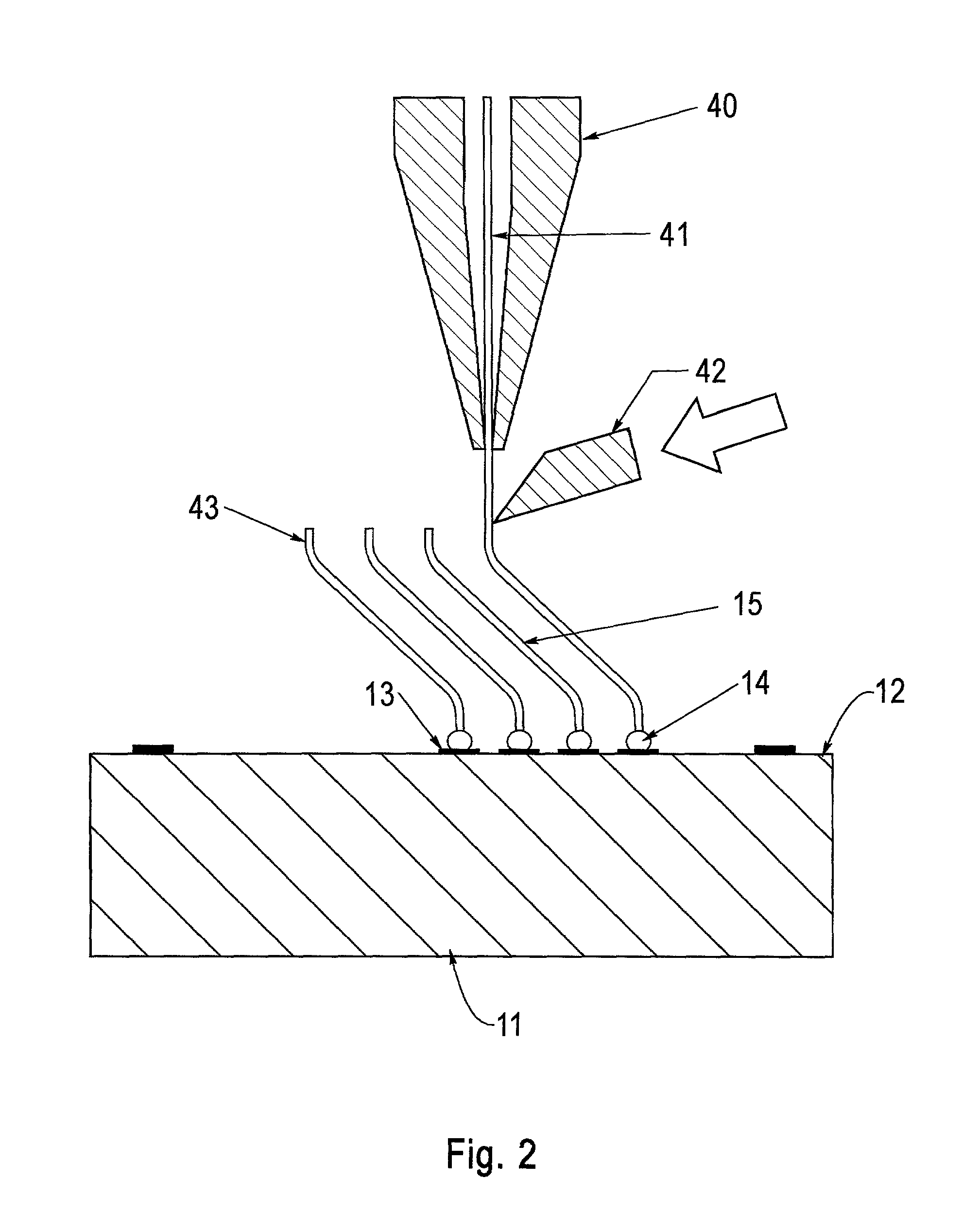 Electrodeposition method of forming a probe structure having a plurality of discrete insulated probe tips projecting from a support surface