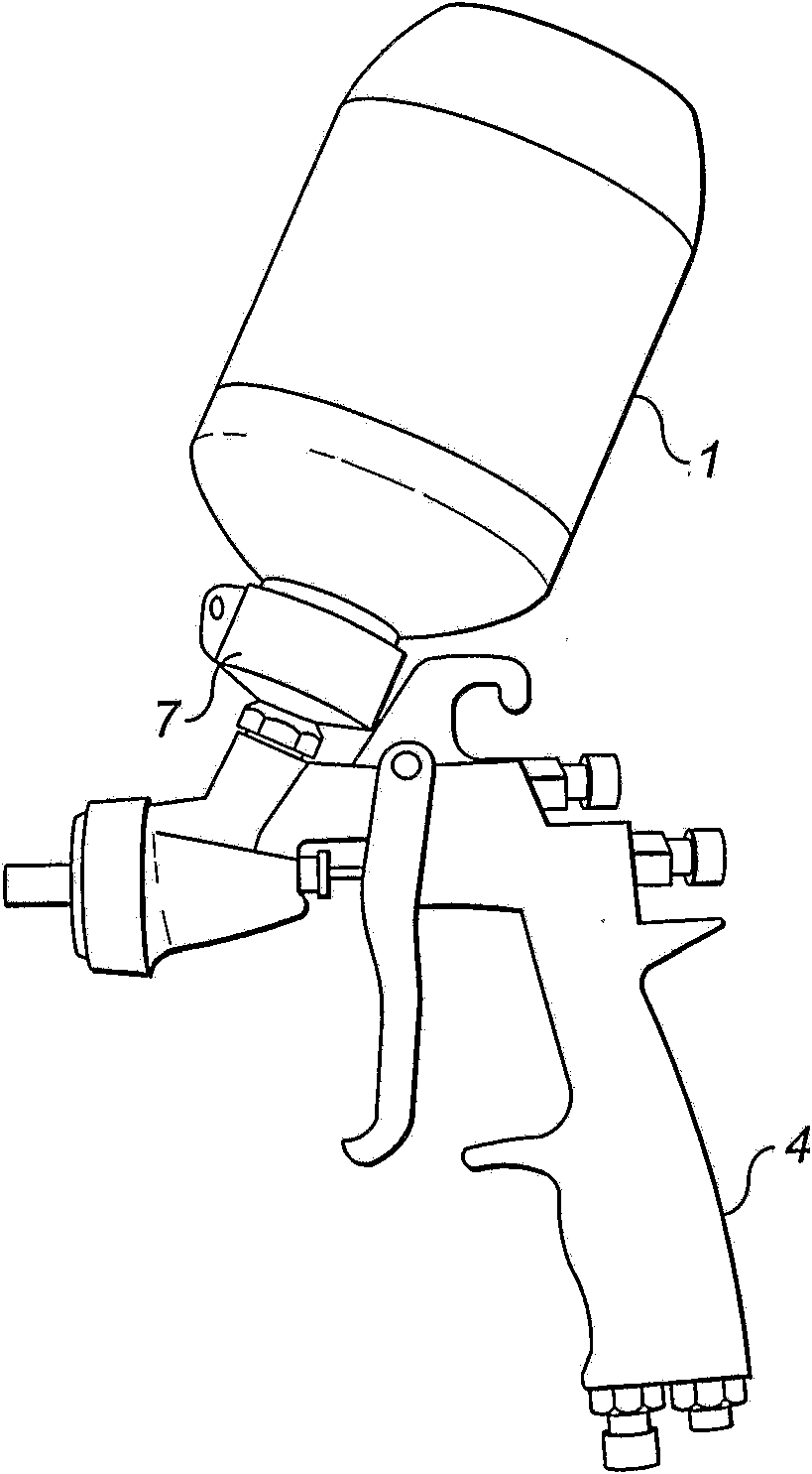 A connector for a gravity feed spray gun, a gravity feed spray gun and a method of preparing a spray paint