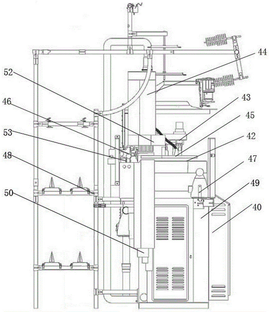 Weft knitting hosiery machine with integrated hosiery sewing head and using method