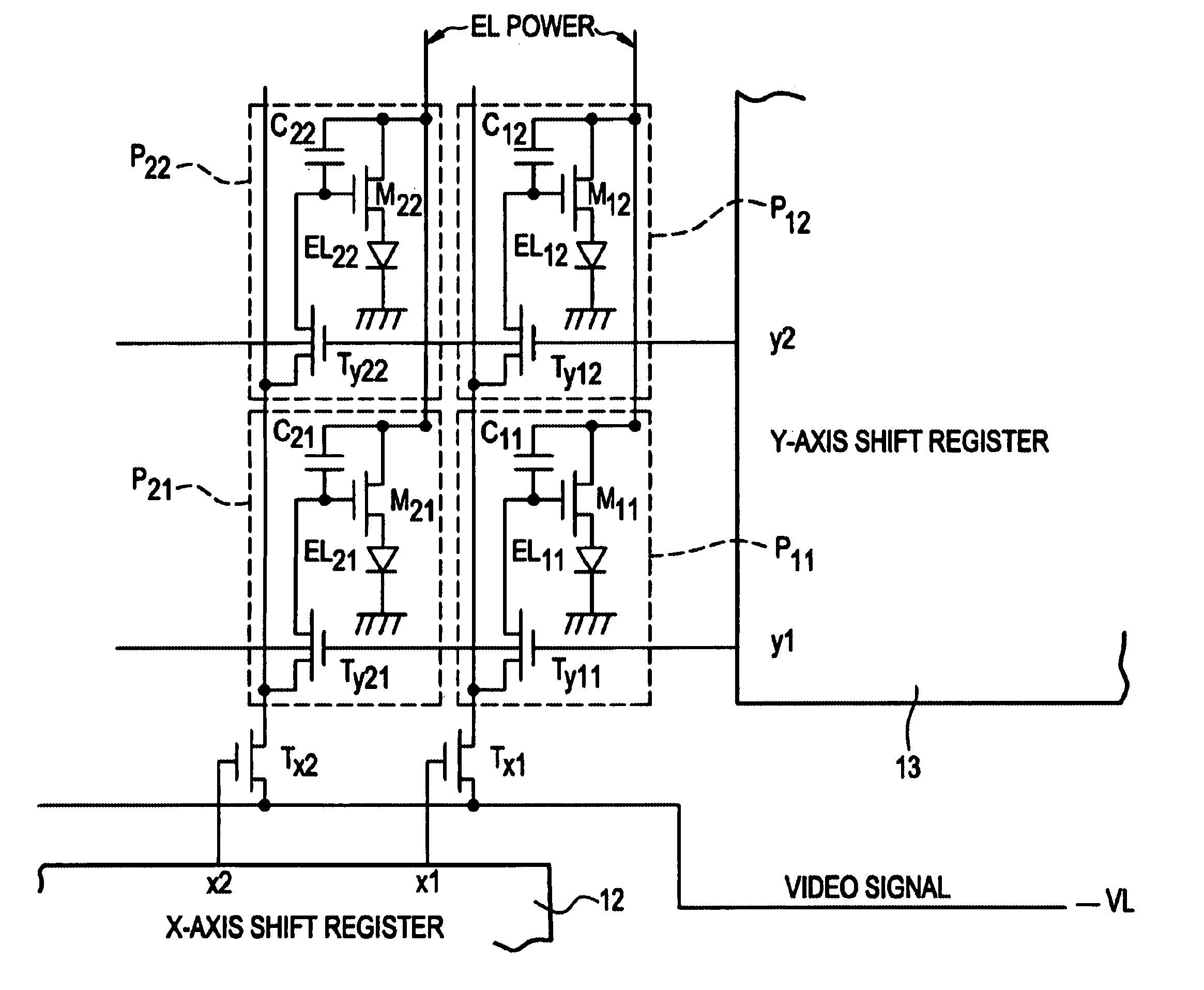 Active matrix type flat-panel display device