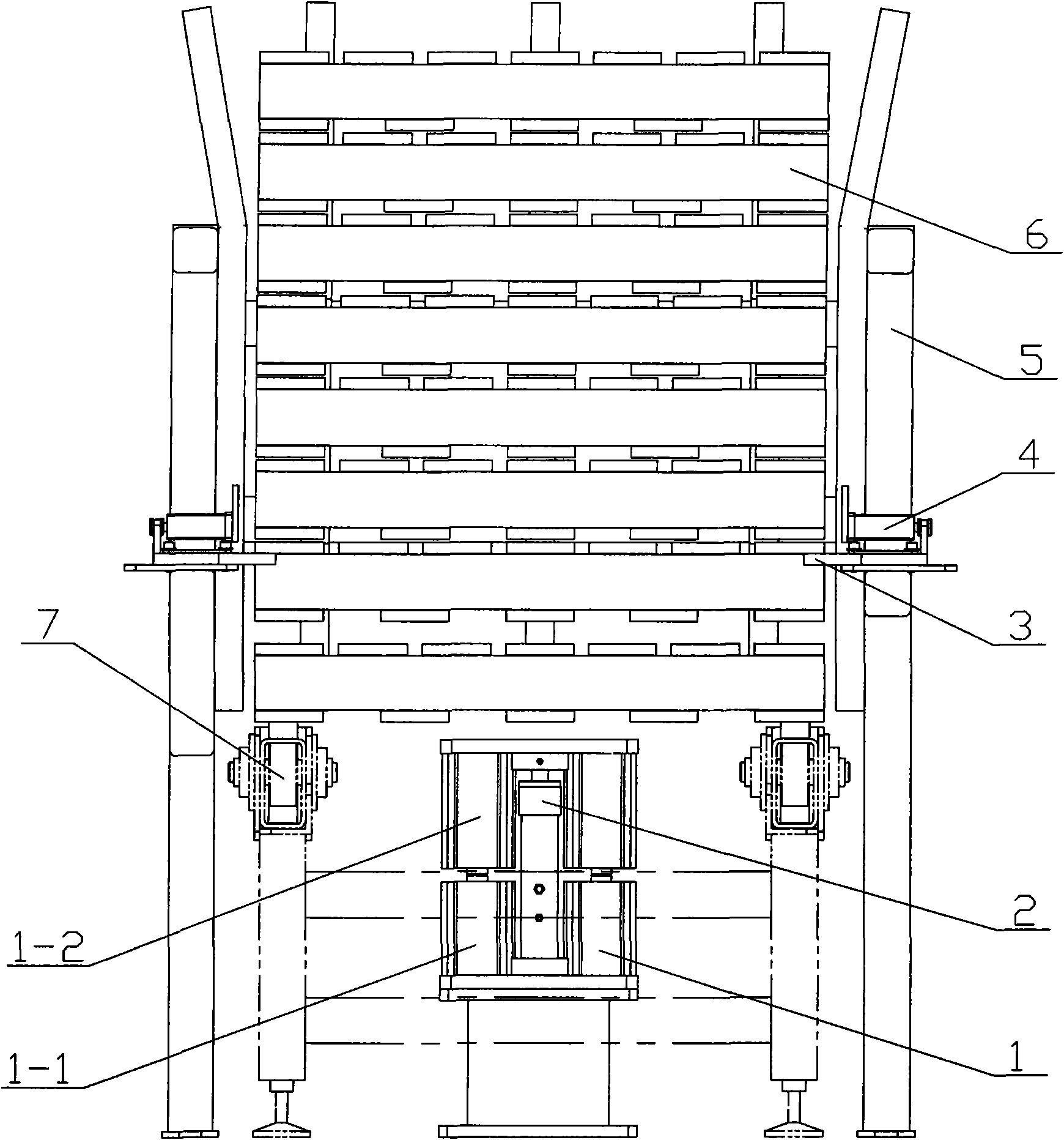 Automatic pallet delivering device for palletizing system
