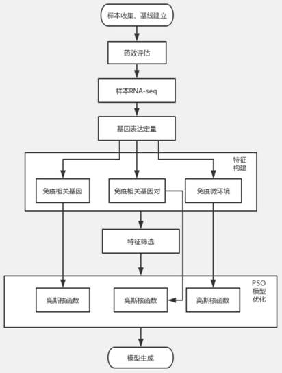 Construction method of model for predicting curative effect of PD-1