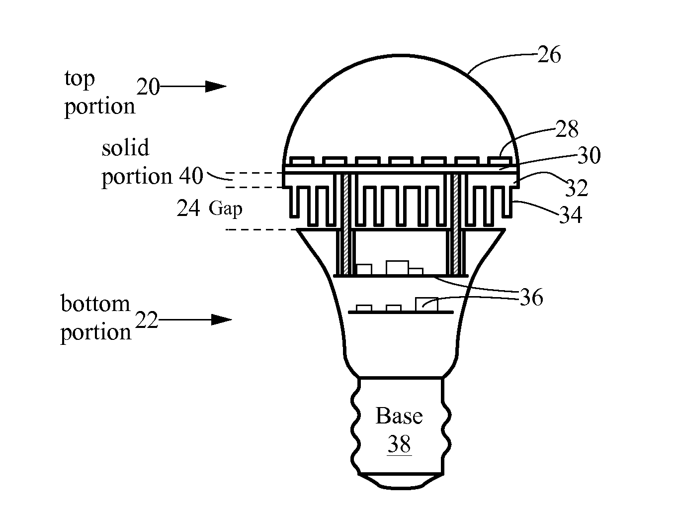 LED Light Bulb with Removable LED Portion