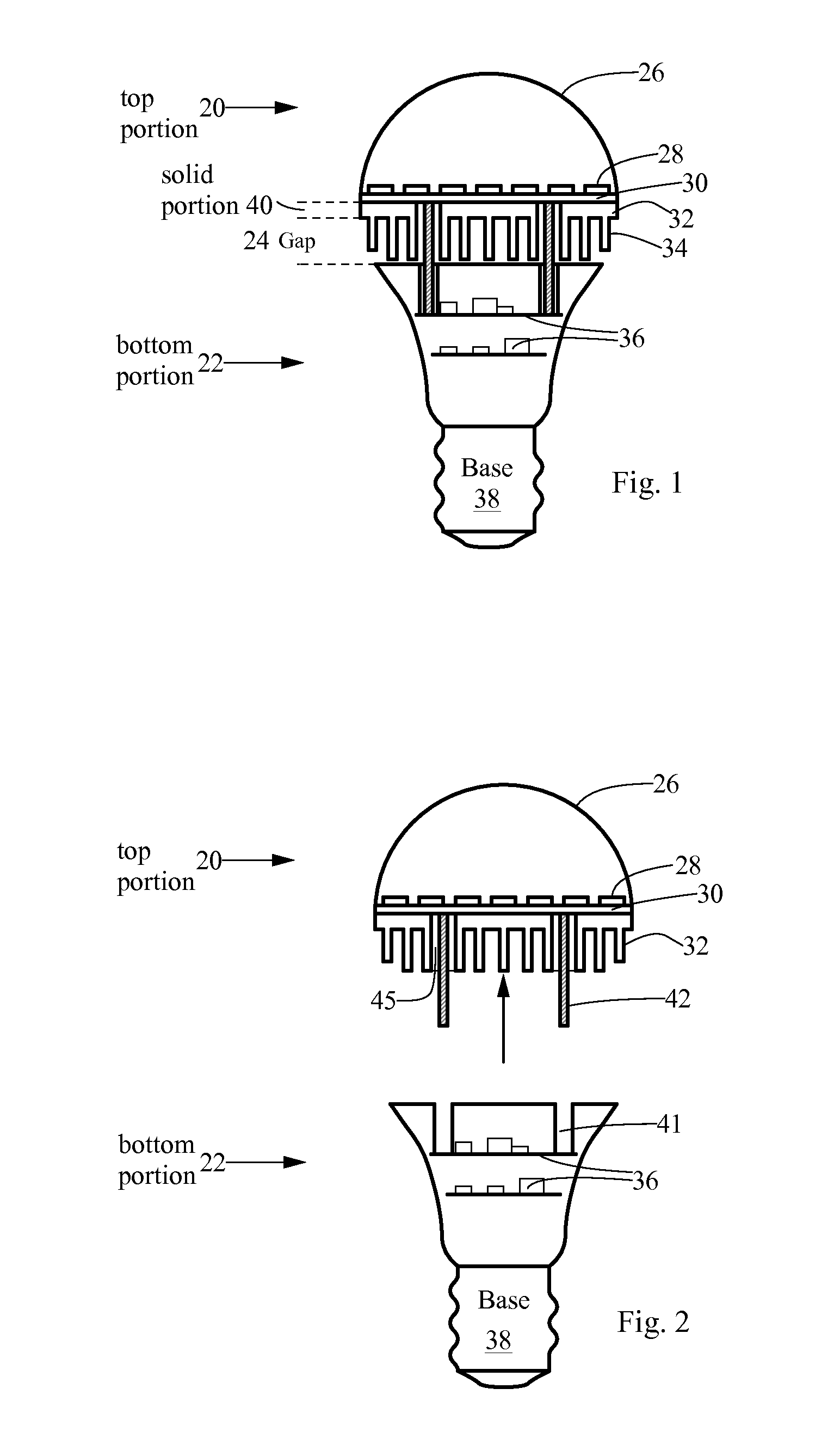 LED Light Bulb with Removable LED Portion