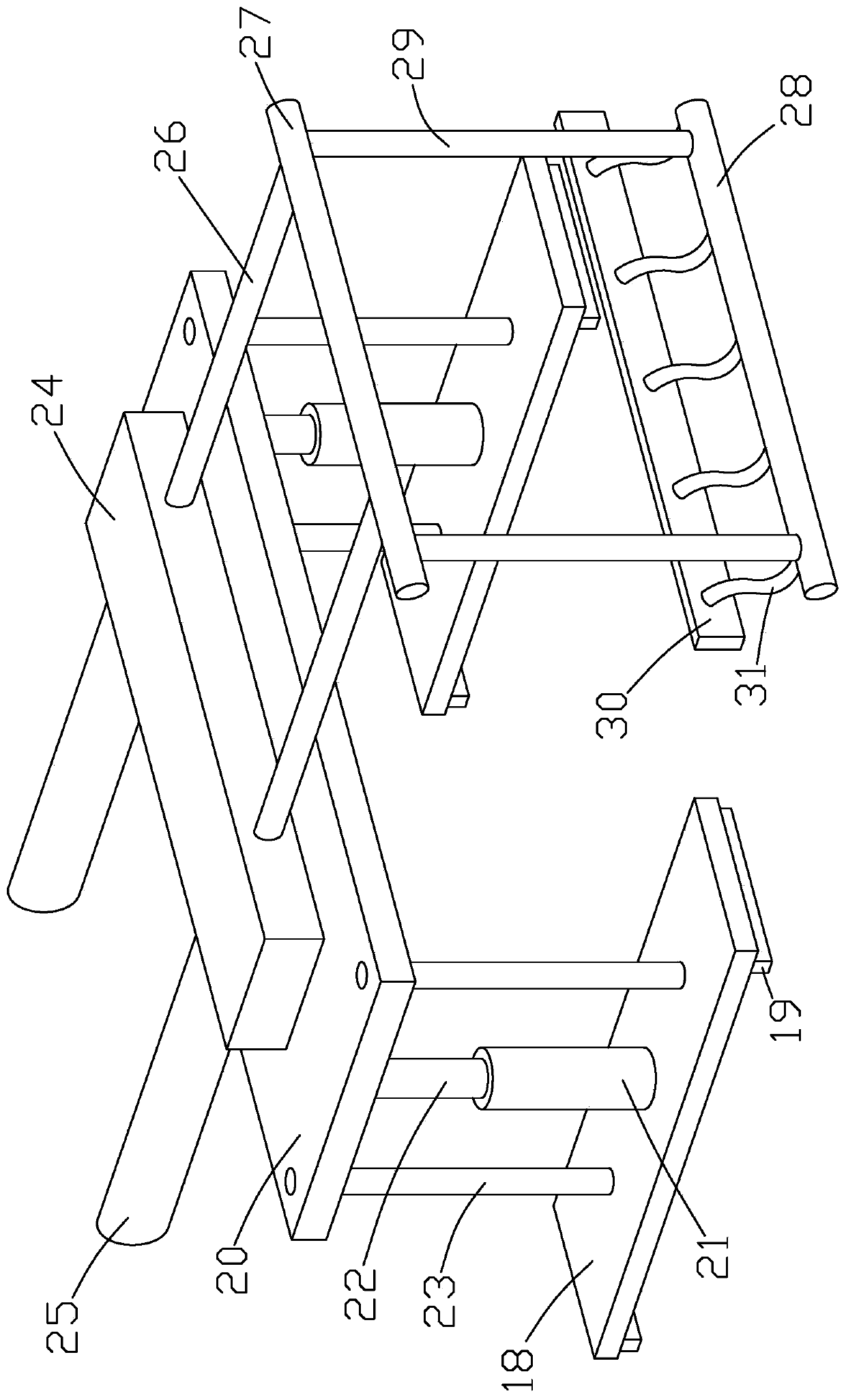 Flashing construction device and method of room surface parapet