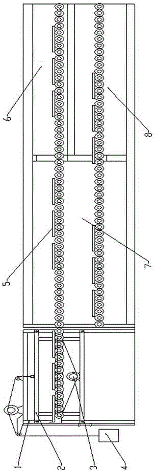 Double-layer roller-way kiln provided with lifting device