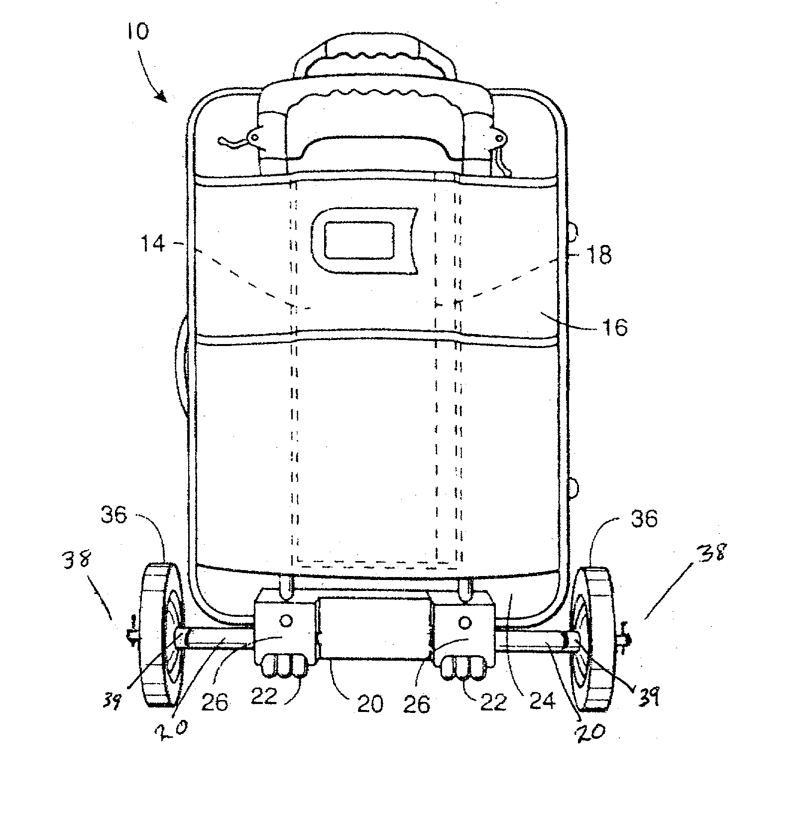 Removable large wheel assembly for luggage with small wheels