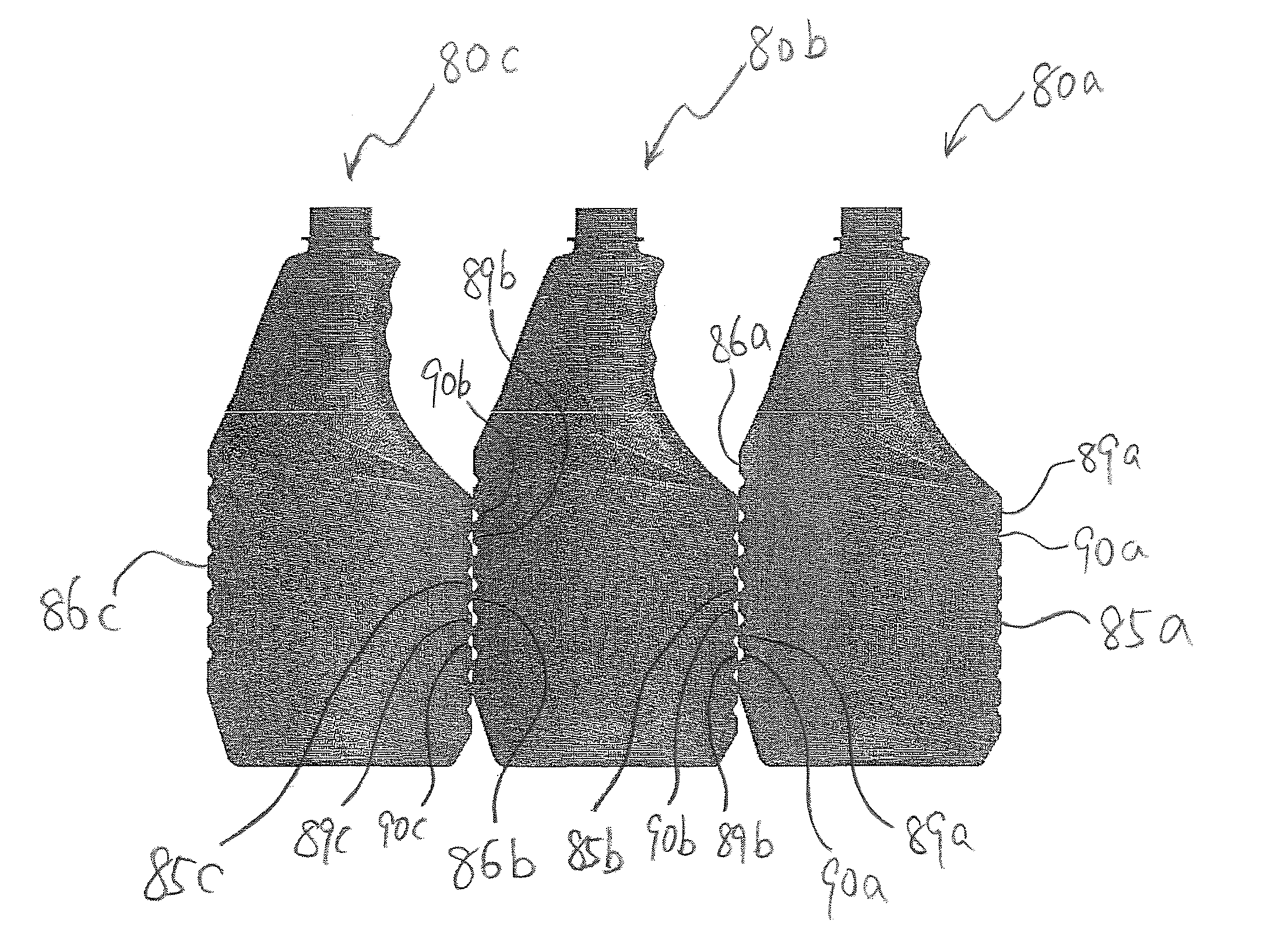 Bottle with top loading resistance with front and back ribs