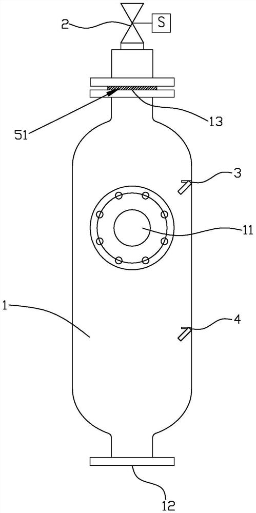 Gas-liquid separation device for sodium hypochlorite generator