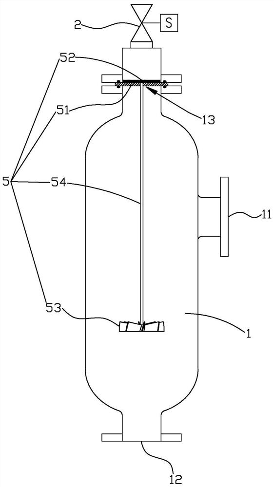 Gas-liquid separation device for sodium hypochlorite generator