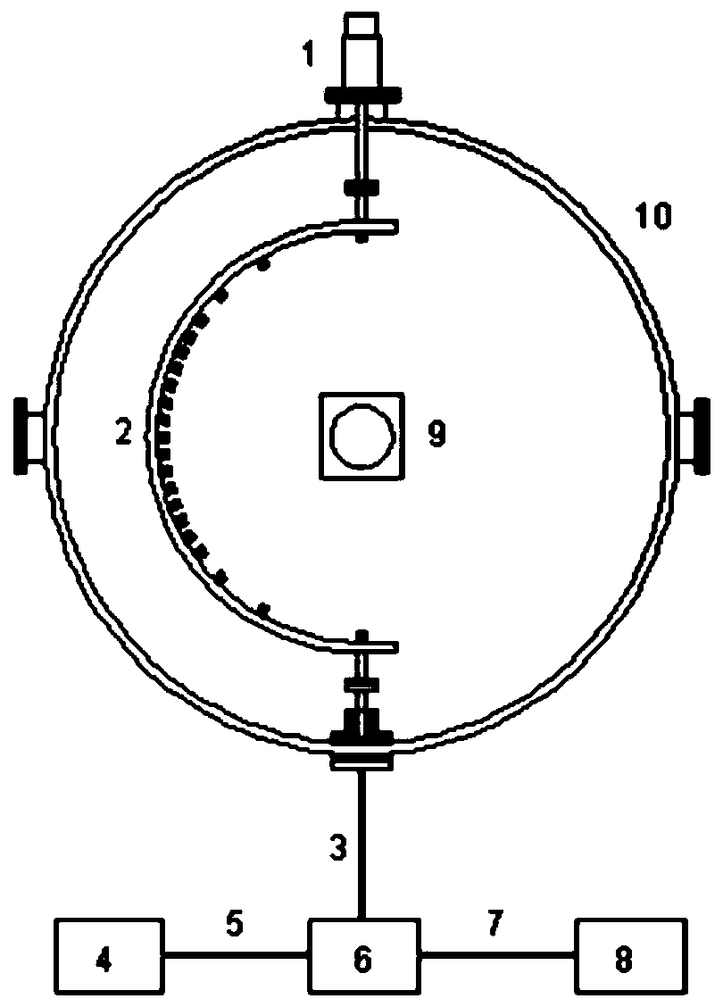 A device for measuring beam divergence angle of a semicircular rake ion thruster