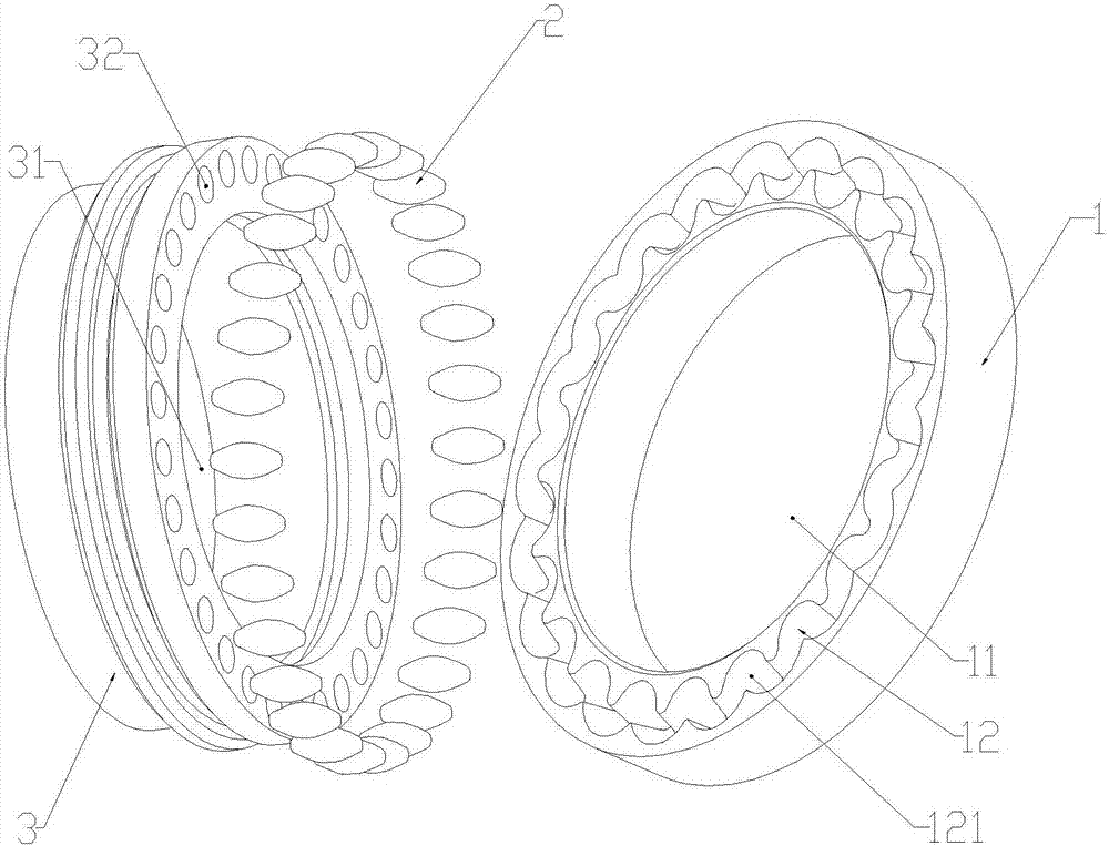 Cycloidal transmission mechanism of speed reducer based on rolling cone pieces