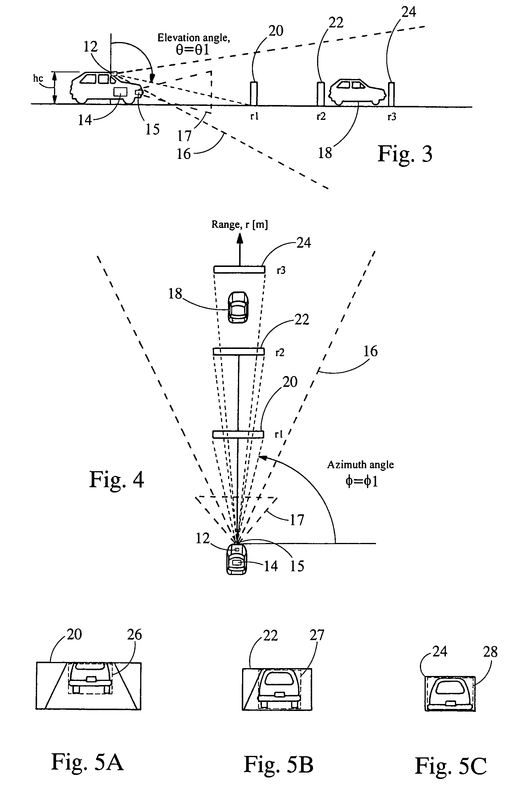 Single camera system and method for range and lateral position measurement of a preceding vehicle
