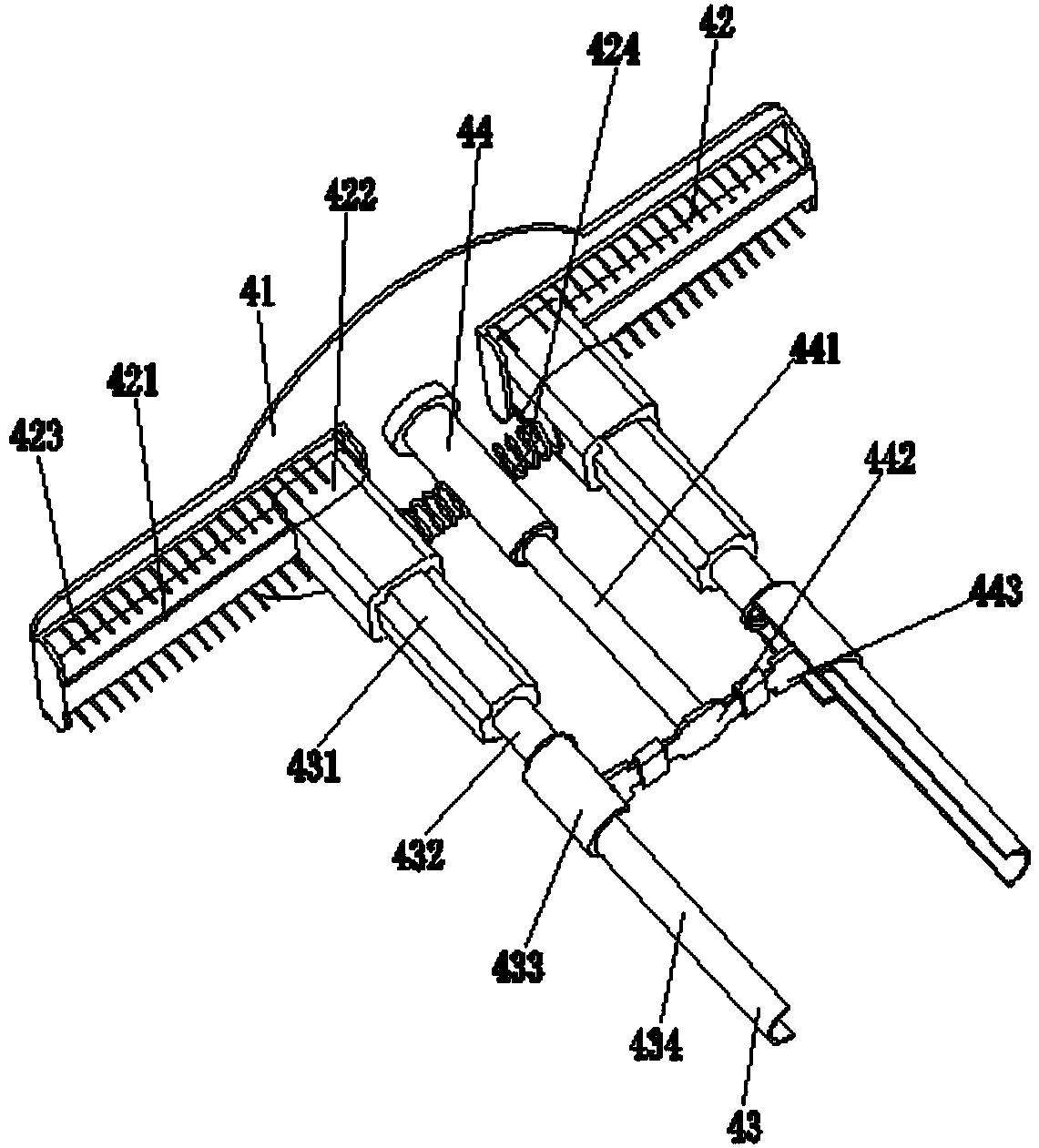 A special paper inserting device for a motor paper inserting industrial robot