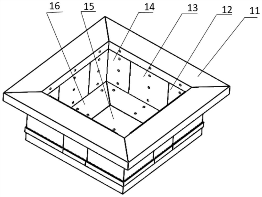 A resin-based composite material battery box laying mold for new energy vehicles
