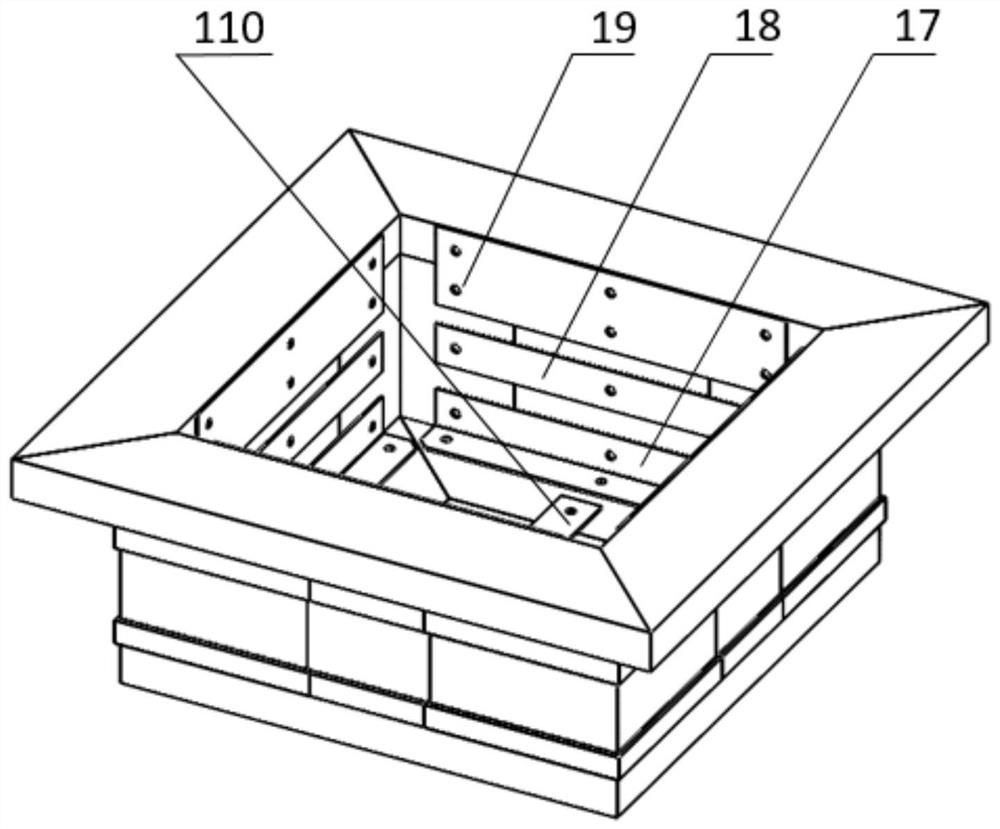 A resin-based composite material battery box laying mold for new energy vehicles