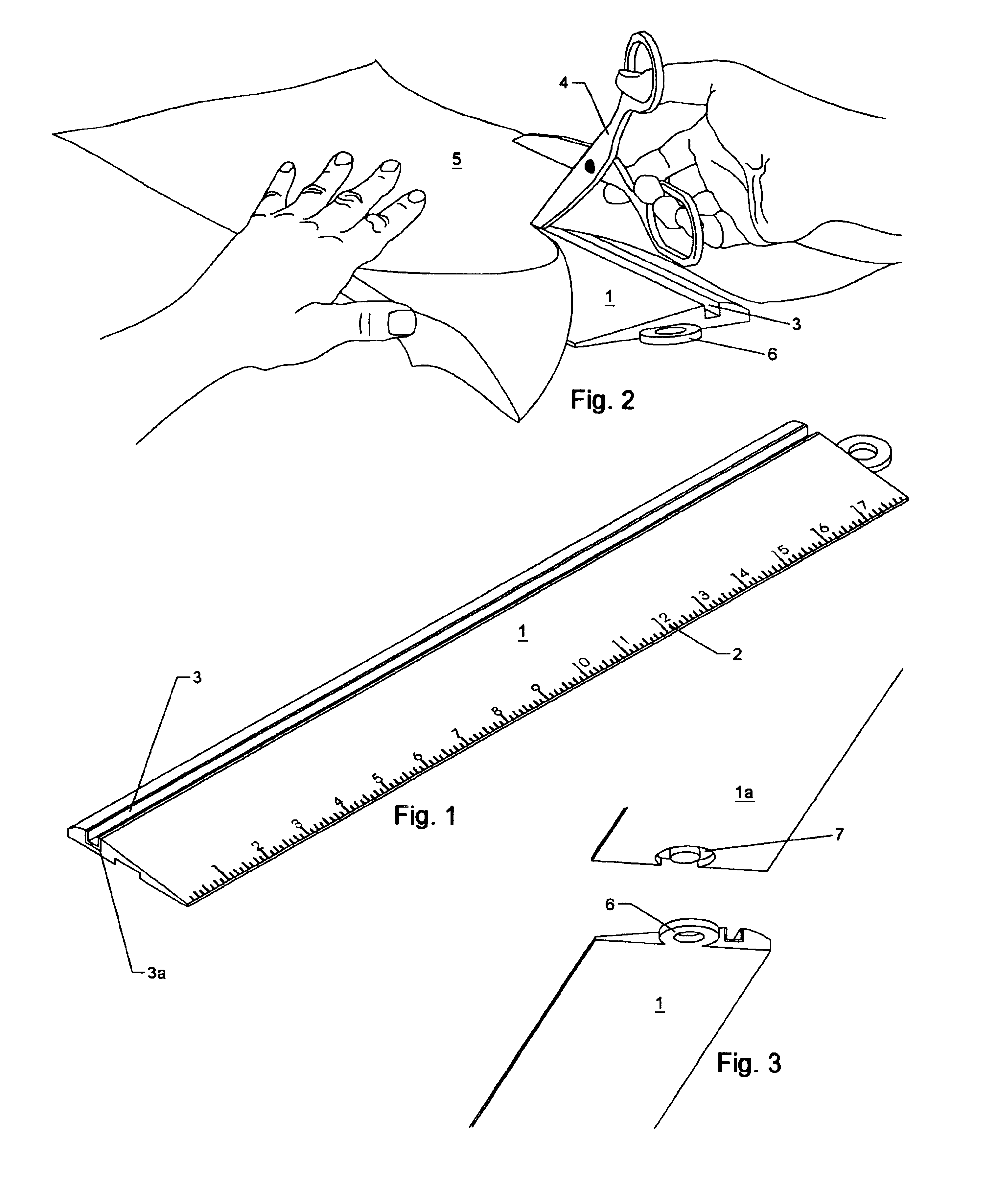 Ruler for cutting sheet material