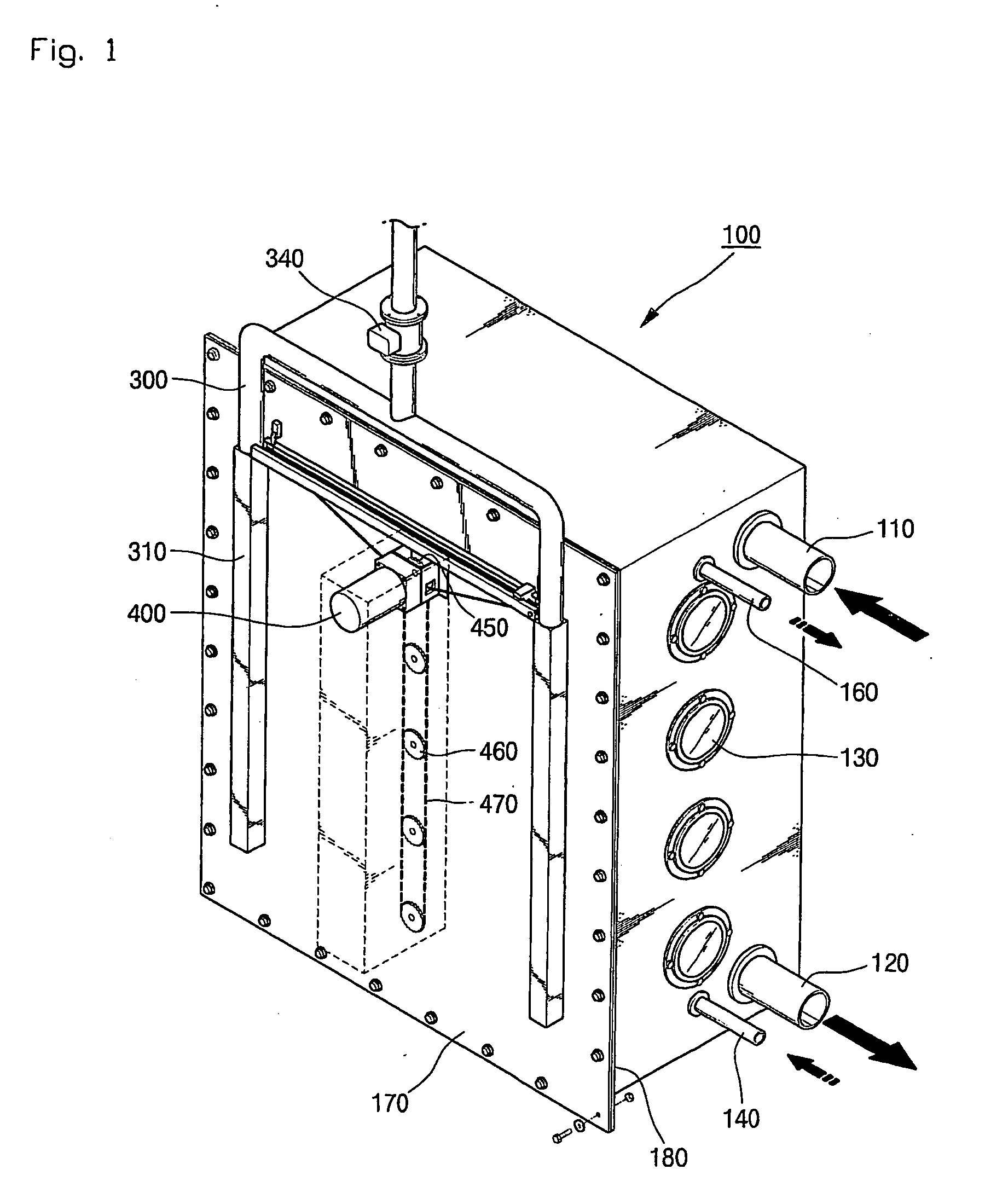 Heat exchanger for wasted heat with its cleaning apparatus