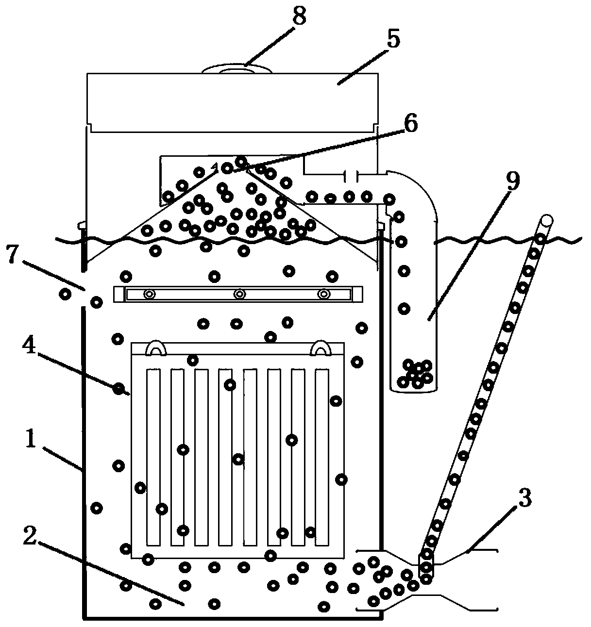 Super-bubble biochemical gas cap segregation apparatus and application thereof