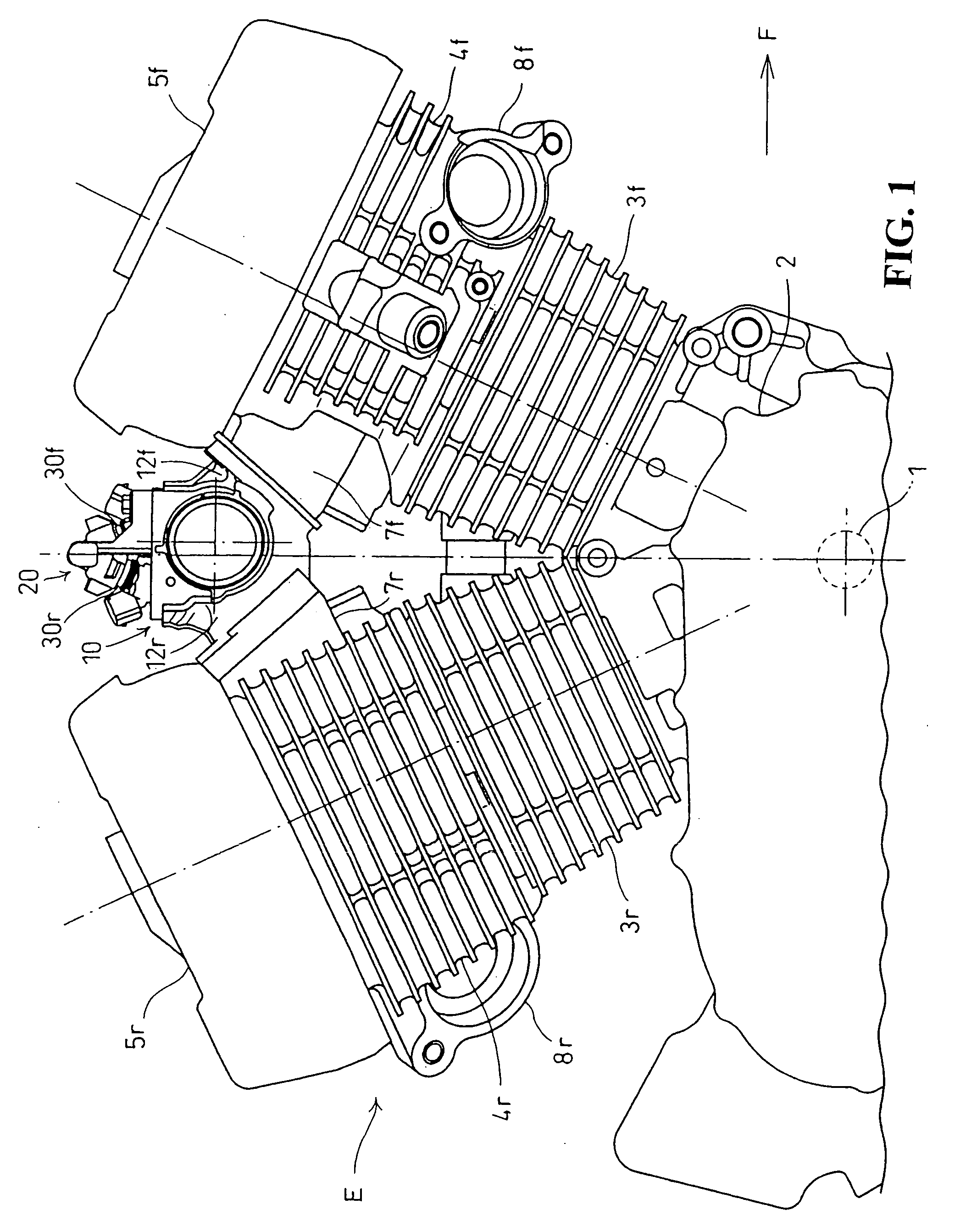 Injector mounting structure of V-type internal combustion engine