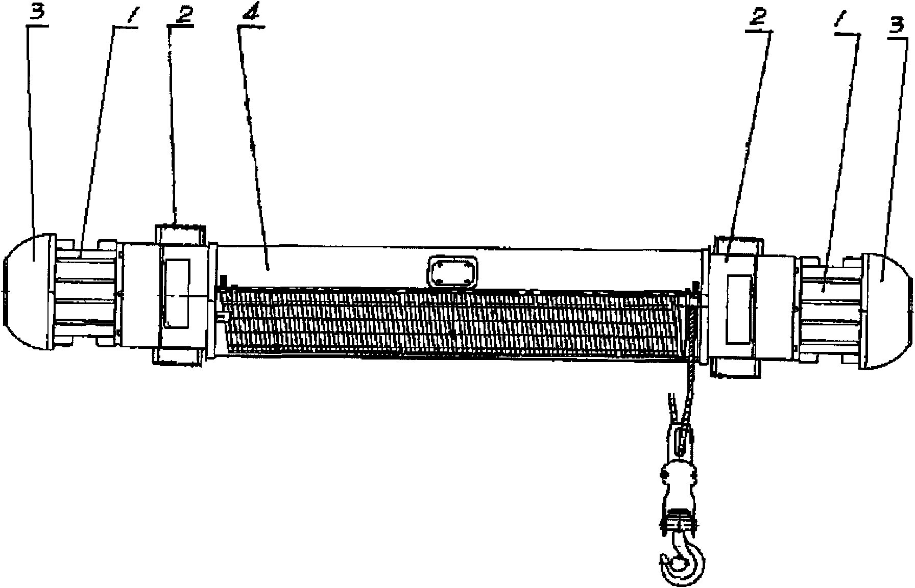 Novel dual-power-driven type electric hoist of crane