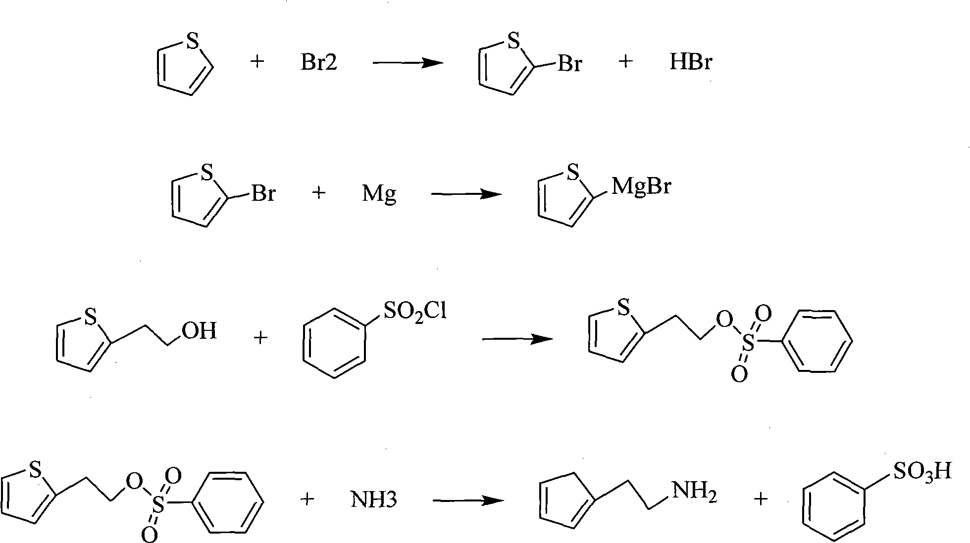 Method for synthesizing 2-thiophene ethylamine