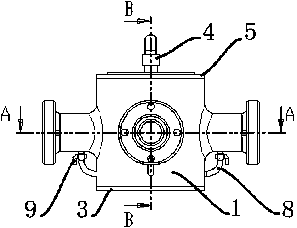 T-shaped three-channel reversing and automatic non-return plunger valve
