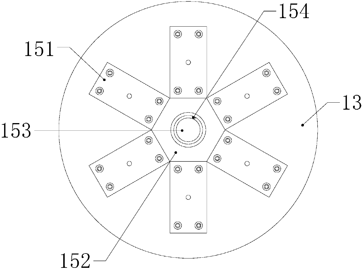 Hardware stamping component capable of discharging rapidly