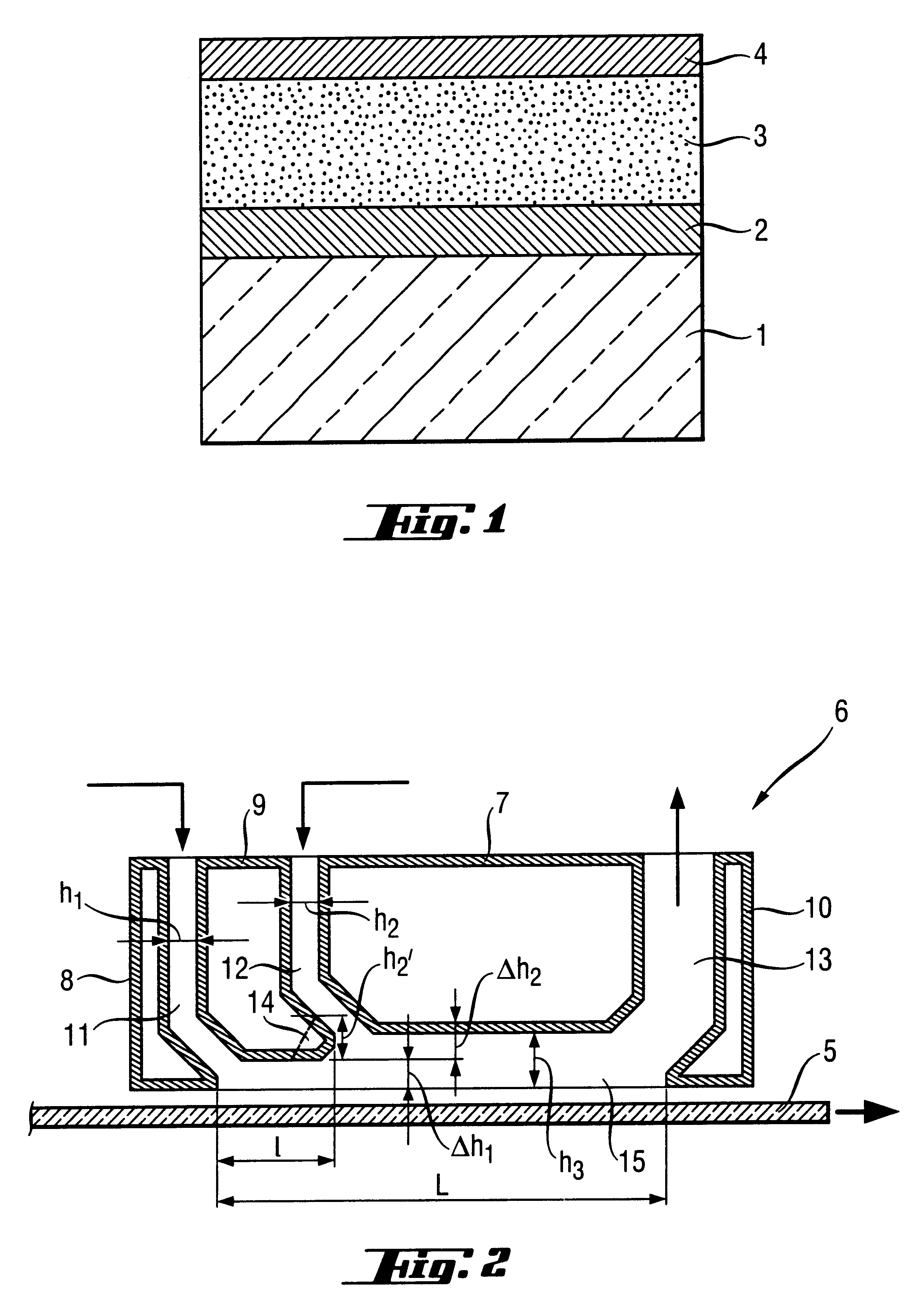 Process and apparatus for providing a film with a gradient