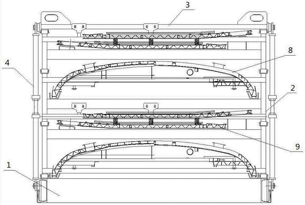 Integrated transport tooling for large body parts of rail transit vehicles