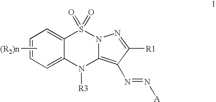 Monoazo colorants from pyrazolobenzodiazinedioxides