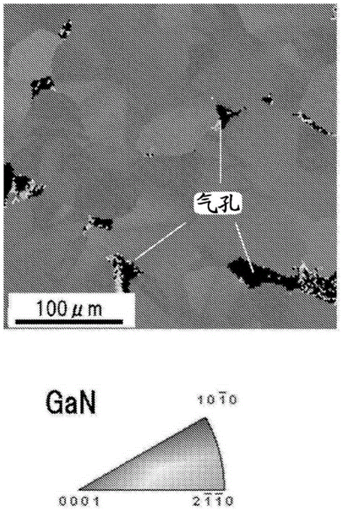 Polycrystalline gallium-nitride self-supporting substrate and light-emitting element using same