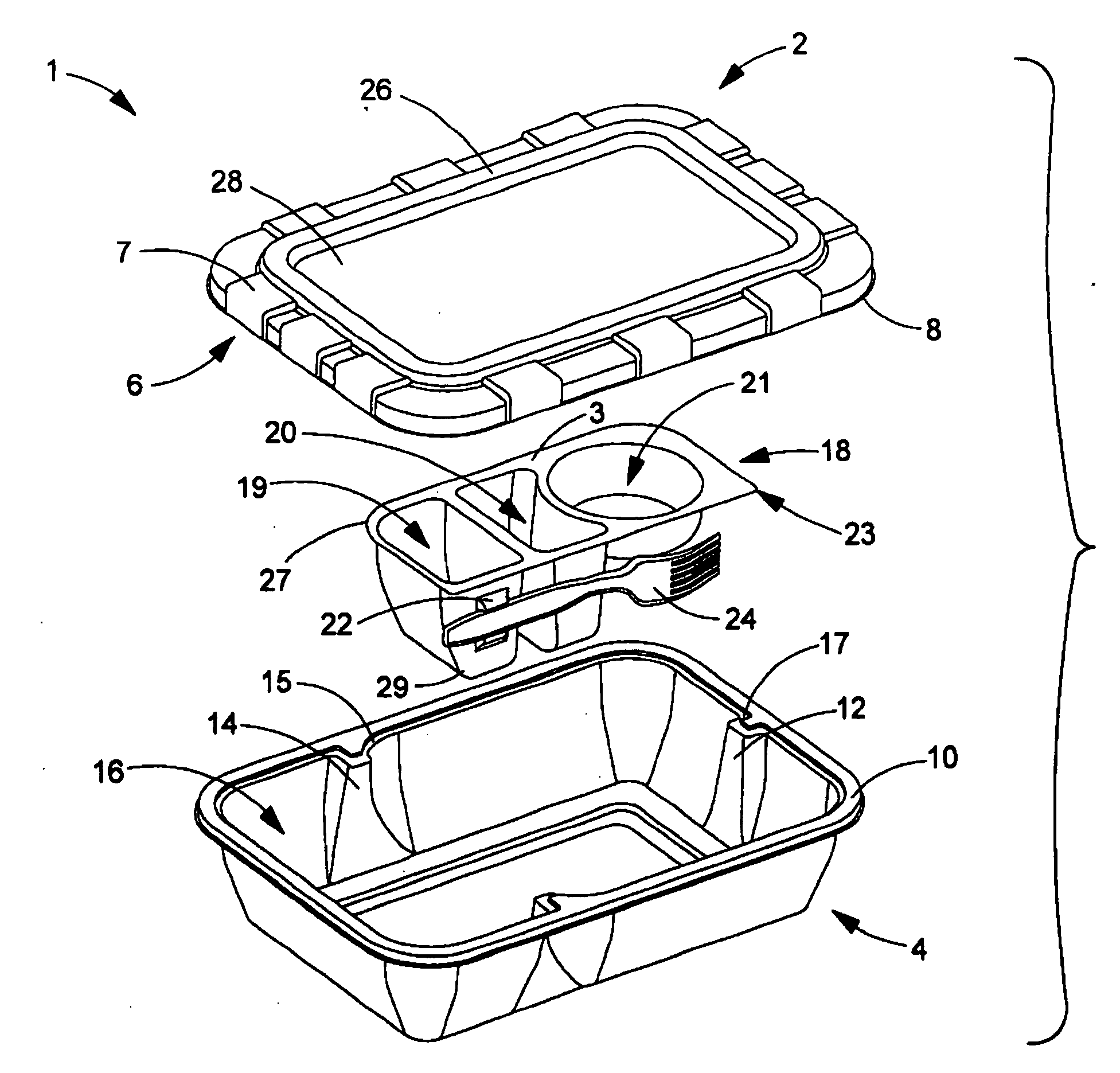 Multi-topping tray container system