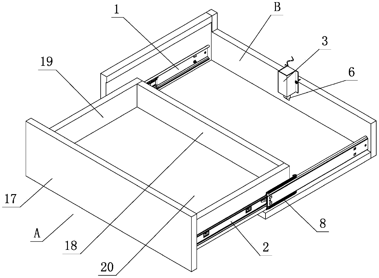 Live rebound structure of drawer slide rail
