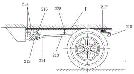 An emergency blocking device used in the case of failure of automobile brake system
