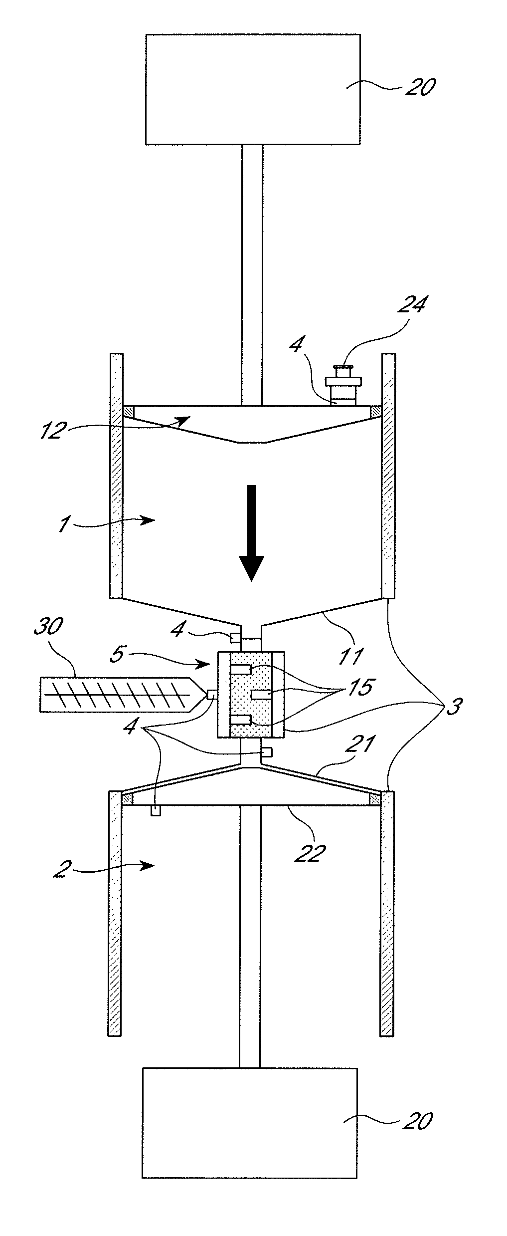 Double-chamber mixing device for viscous pharmaceutical substances