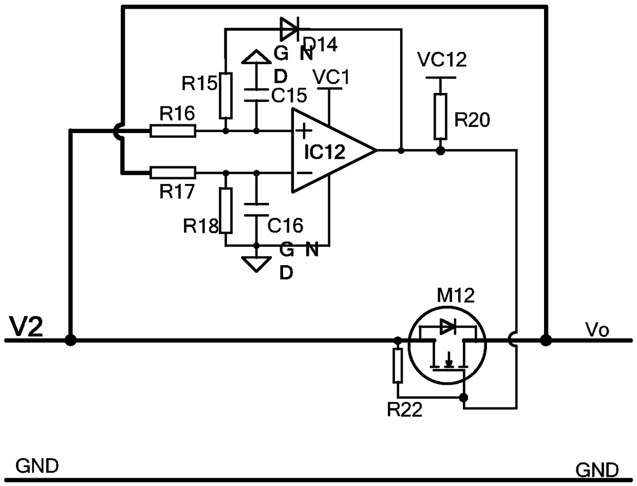 A main backup power failure detection and automatic switching control circuit