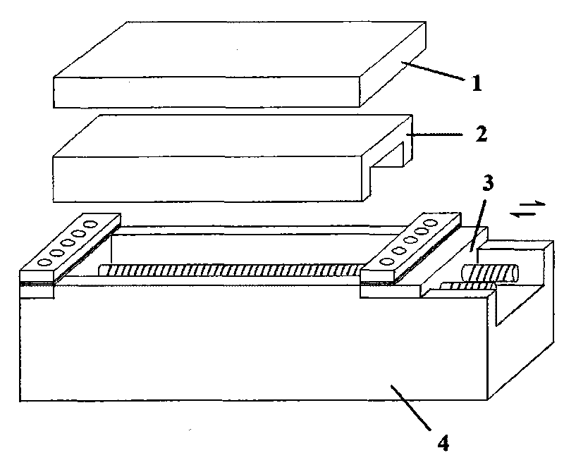 Preparation method of interplantation shape memory alloy wire layering composite and shaping mould
