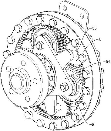 Gear box of wheel edge driving system of new energy automobile