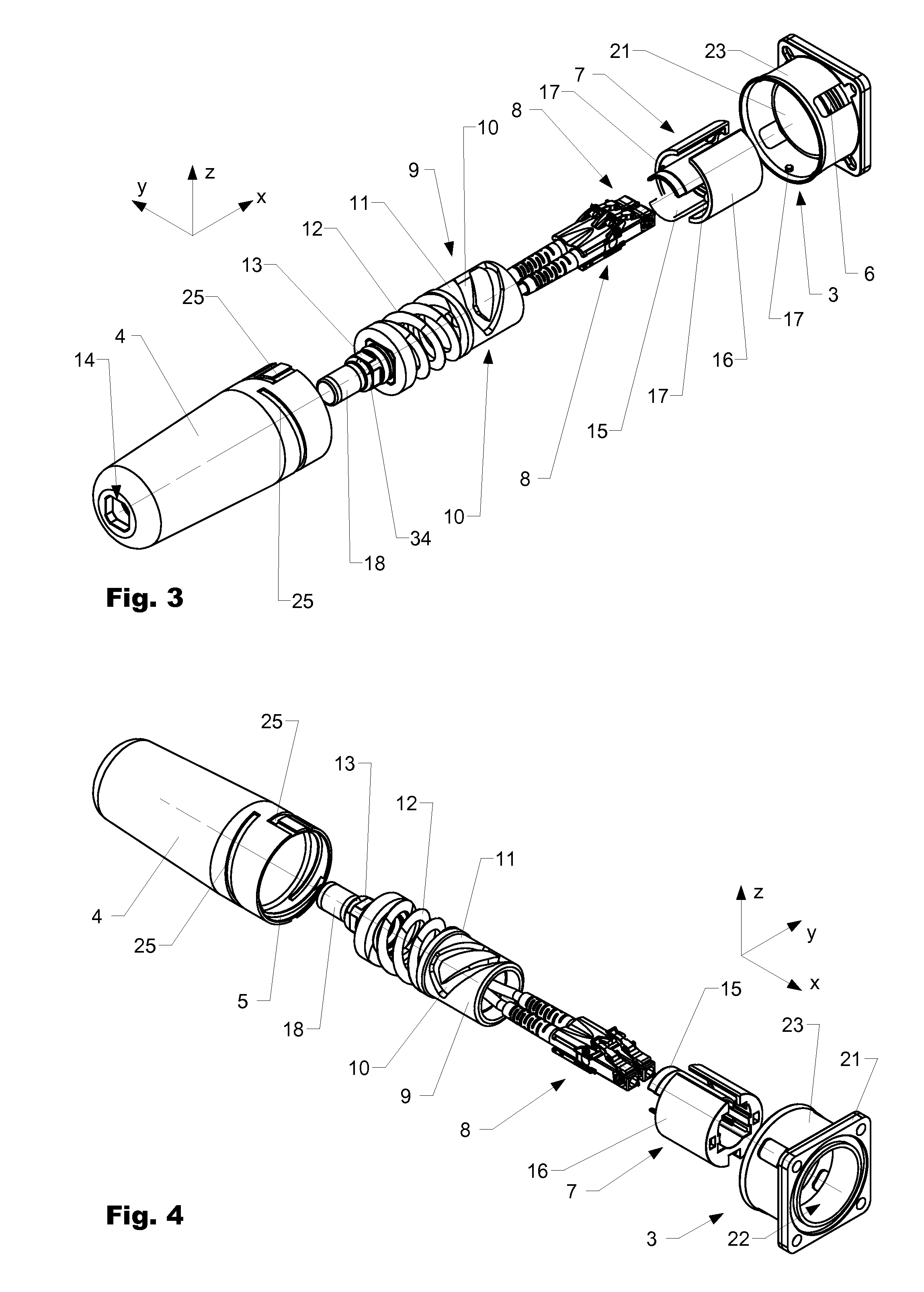 Plug-in device for an optical cable