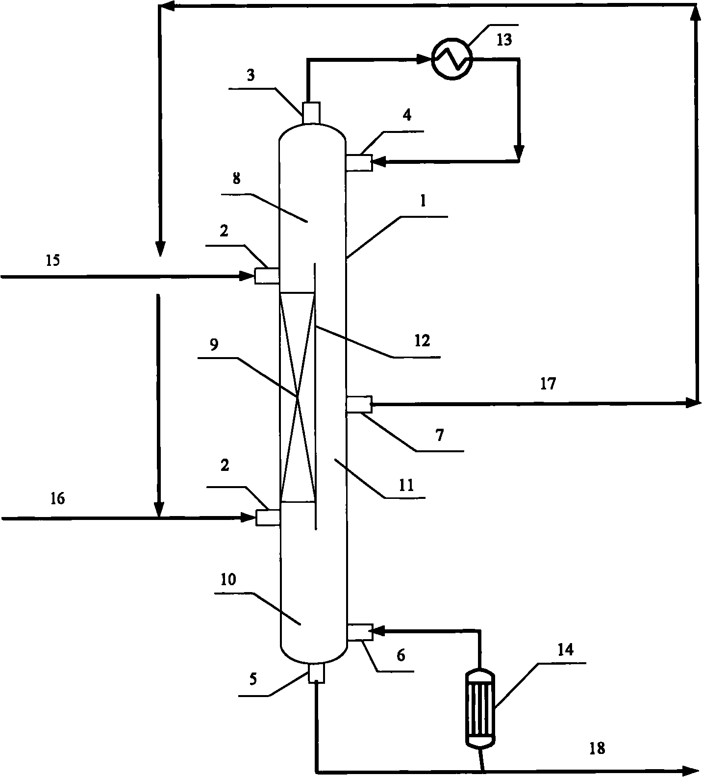 Method for preparing polyformaldehyde dimethyl ether by catalytic distillation