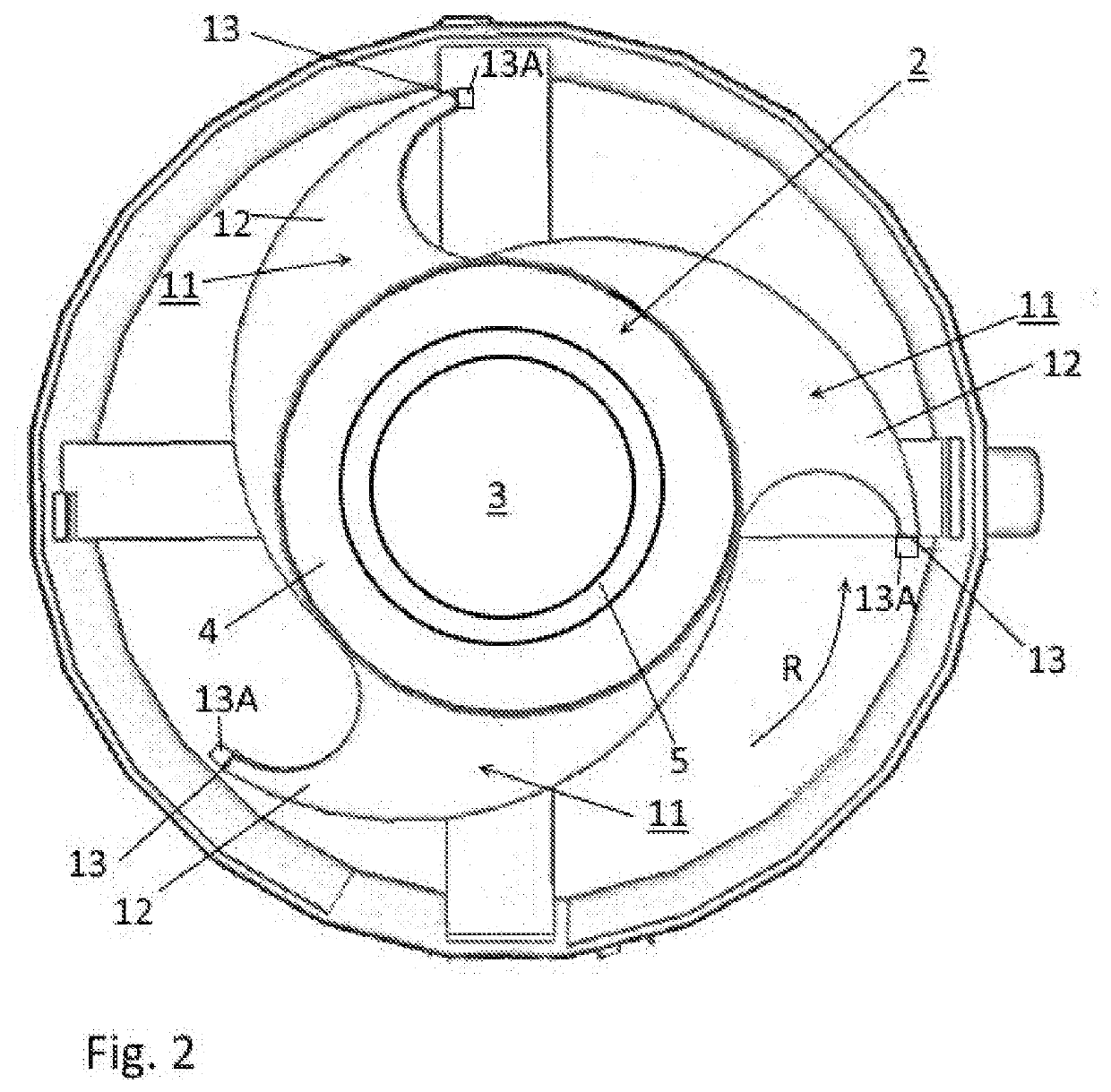 Device for wet mechanical separation of a mixture of solid materials of different density