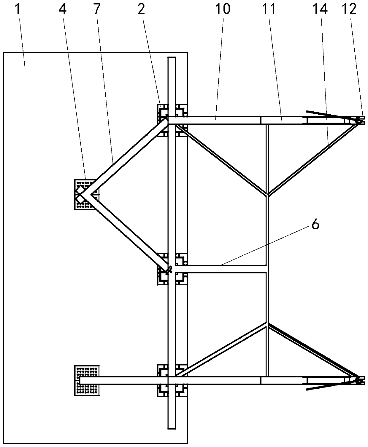 Lifting platform for lifting large-span high-altitude corridor truss